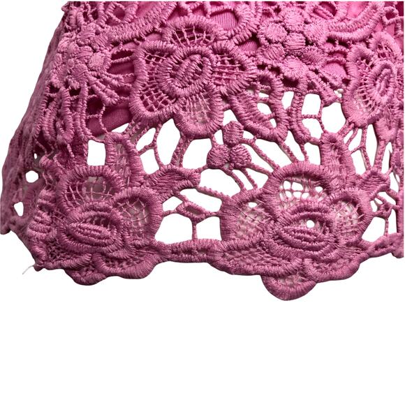 Nanette Nanette Lepore Chateau Rose Lace Tank Top - Size Medium - Picture 8 of 12